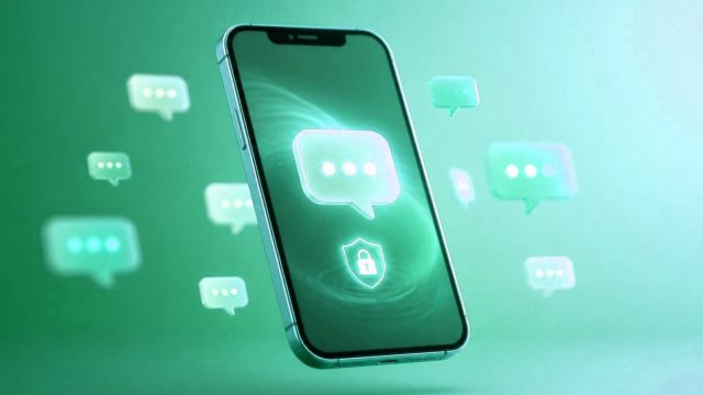 Phone with a padlock and chat bubbles, representing OTP messages that fail to arrive